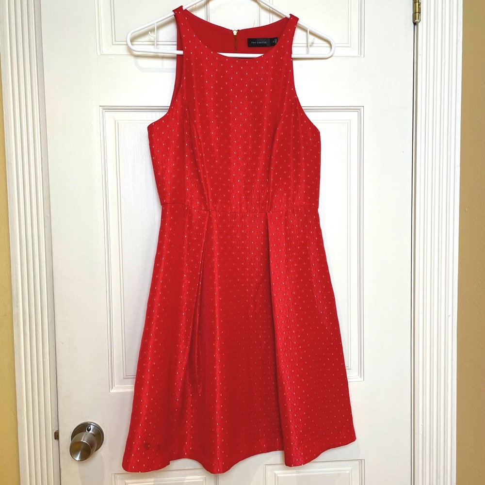 The Limited Fit & Flare Red Polka-Dot Dress - Size 2